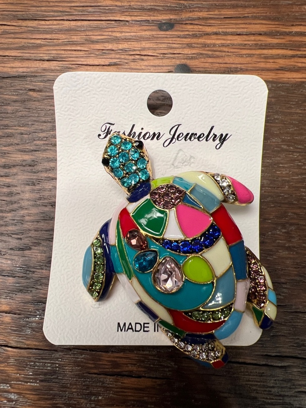 3/$18 Fashion Jewelry Multicolor Turtle Brooch - Colorful Enamel - Lot 7003 - Picture 2 of 4